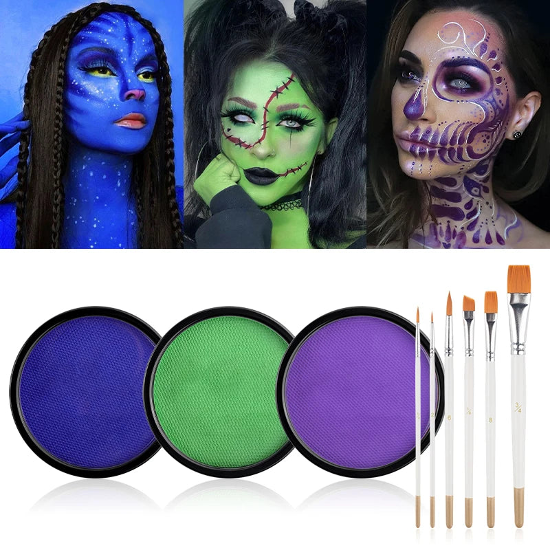 Water Activated Face Body Paint Non-toxic Safe Painting Multiple Zpaxo 4pcs-B