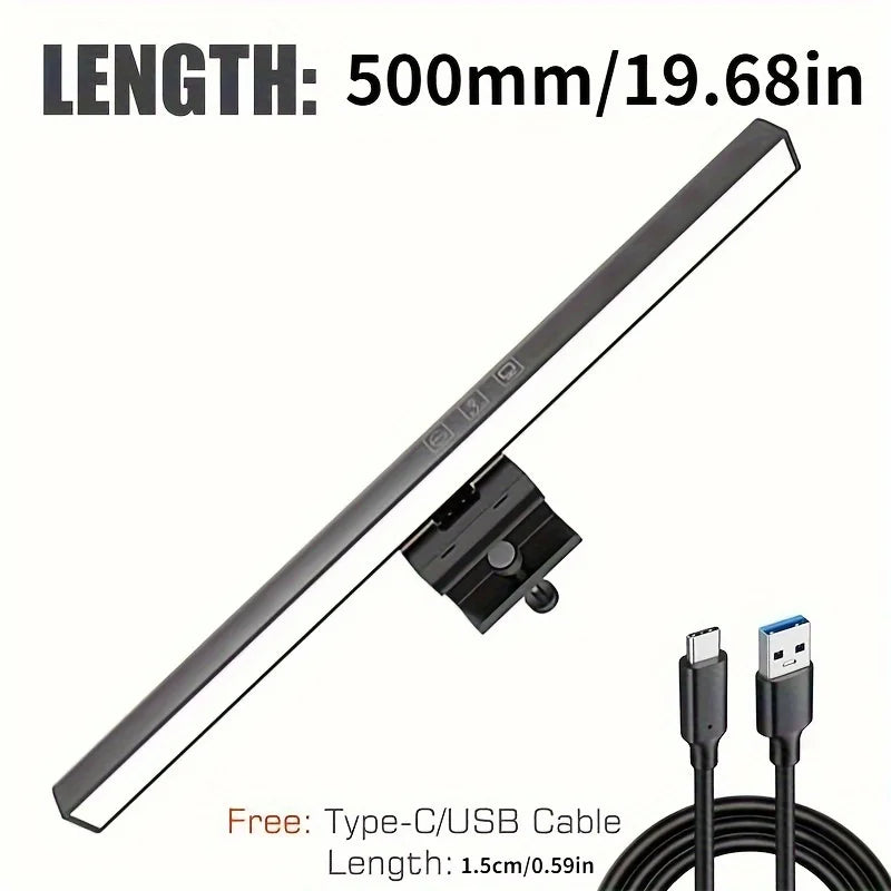 LED Laptop Computer Screen Light USB-C Power Supply Touch Control Zpaxo 500mm black
