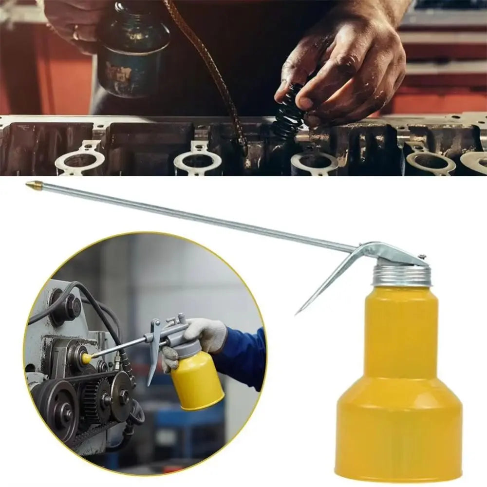 Metal Pump Structure Manual Oil Can Transparent Storage Extended Long Zpaxo