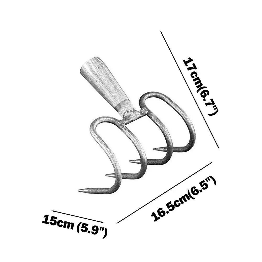 Heavy-Duty Manganese Steel Garden Fork Head – 4-Tine Cultivator Garden Fork Head Zpaxo