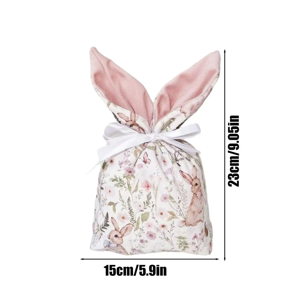 Easter Candy Bags Drawstring Bunny Ear Design Goody Favor Supports