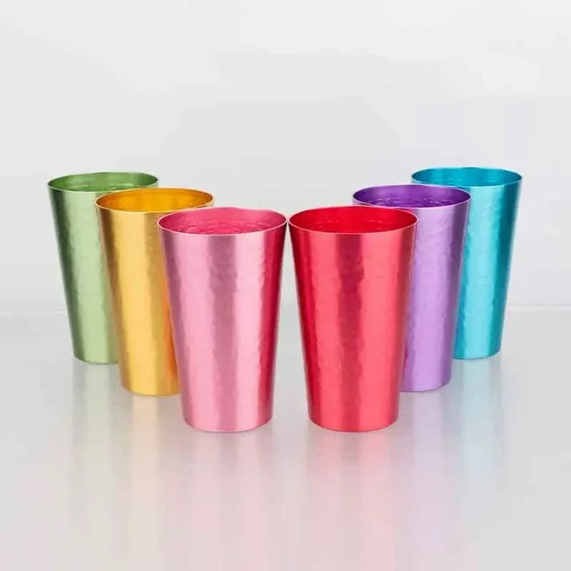 New 6PCS Stone Texture Aluminum Tumbler Set – Lightweight Drinking Cups with Gift Box for Home, Travel, and Outdoor Use Zpaxo