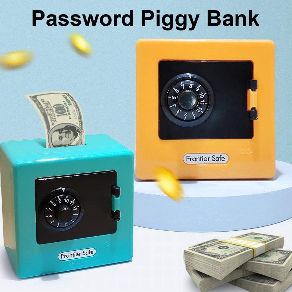 Mini Bank Money Box Retro Atm Rotating Password Cash Coins Saving