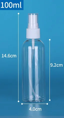 Refillable 30ml 50ml 100ml Clear PET Plastic Portable Spray Bottle Empty Perfume Container Zpaxo 100ml