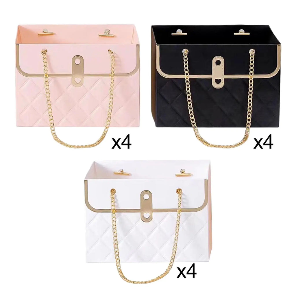 Paper Bouquet Packaging Box Decorative Handle Wrapping Bag Portable Zpaxo
