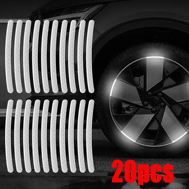 Reflective Wheel Hub Stickers – Car, Bike & Motorcycle Rim Strips