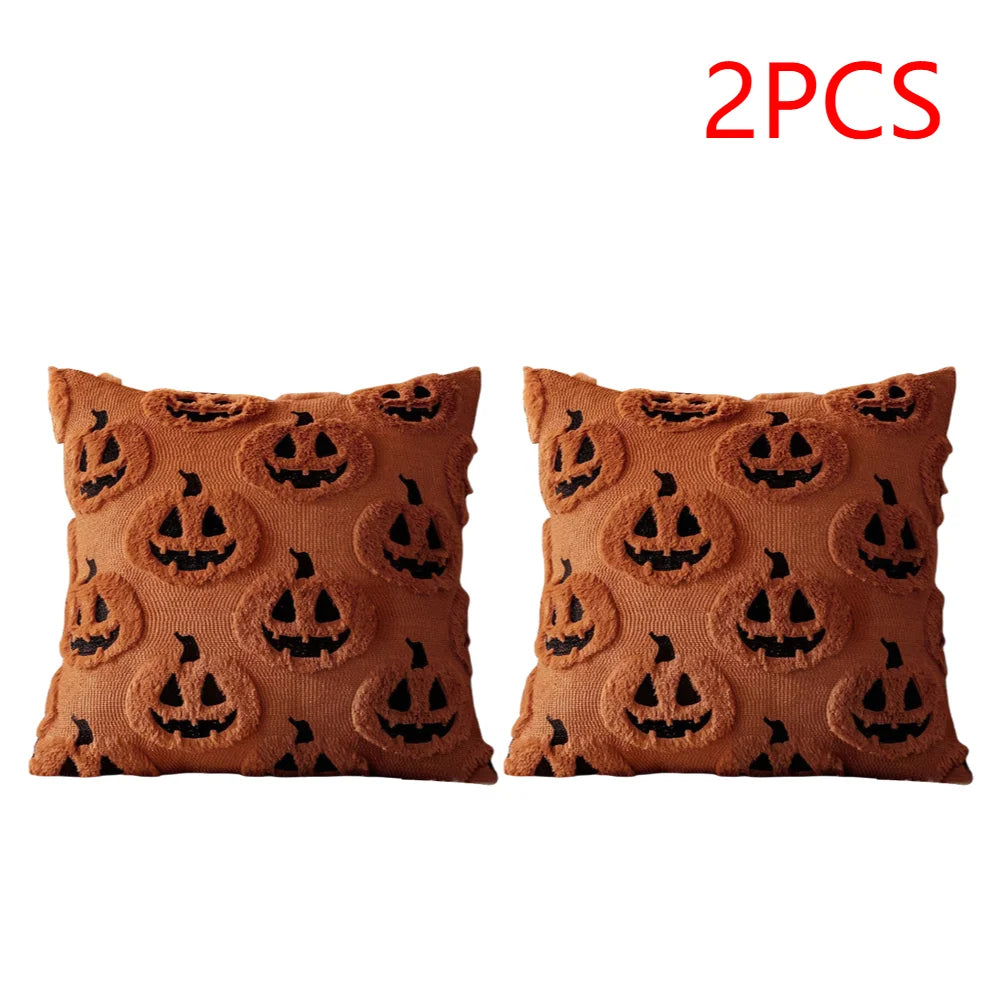Halloween Ghost Pumpkin Pillowcase Washable Soft Pillow Case Plush Zpaxo L 2PCS