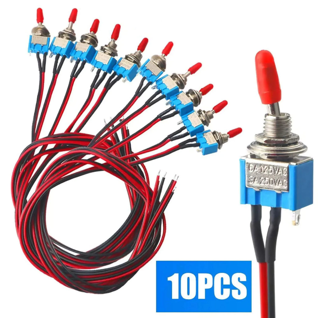 Professional Car Mini Toggle Switch Pre-wired ON-Off 2 Position 3 Pin