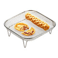 Stainless Steel Air Fryer Tray Food Grade Square Stackable Mesh