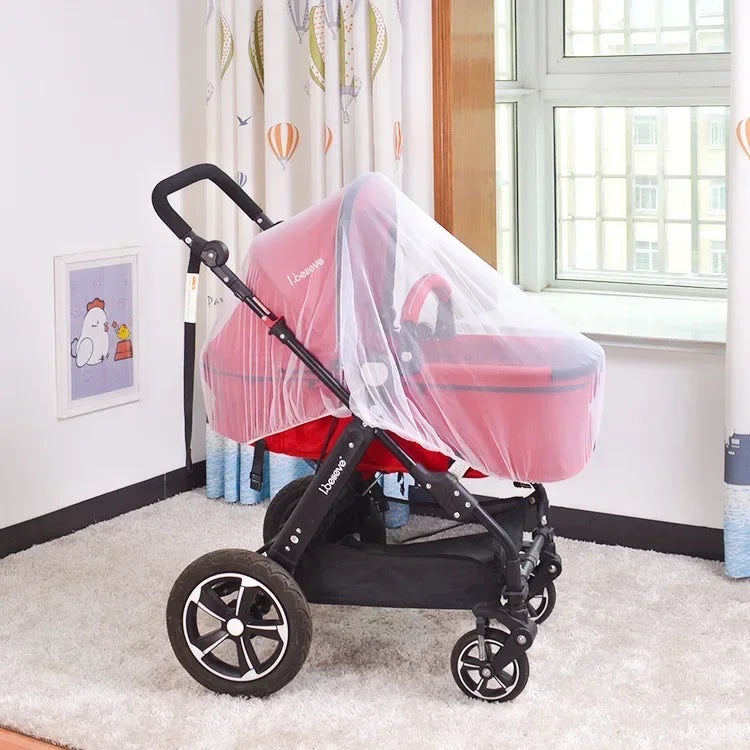 Baby Stroller Mosquito Net Pushchair Cart Insect Shield Mesh Safe Zpaxo White