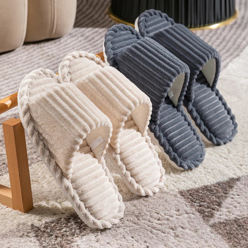 Men's Open Toed Slippers Autumn Winter Indoor Anti Slip Breathable