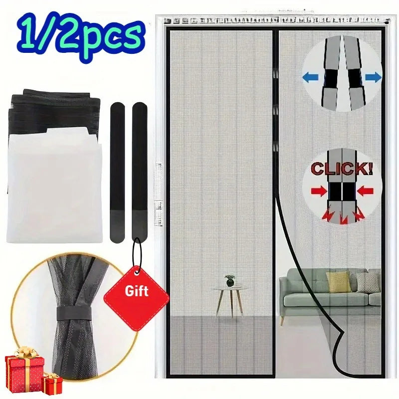Heavy-duty Magnetic Screen Door Self-sealing Hands-free Mesh Insect