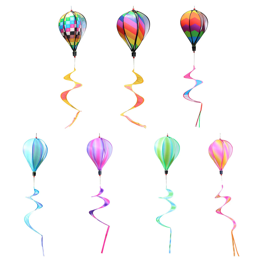 Air Balloon Wind Spinner Rainbow Hanging Twister Outdoor Windmill