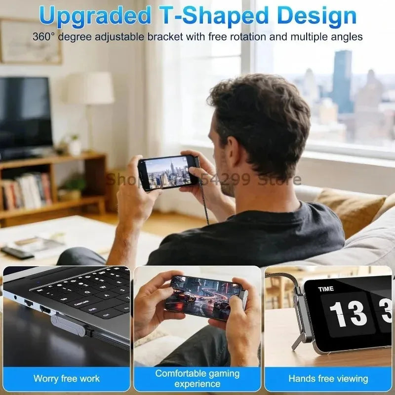 Easy Carry Charging Cord USB C To USB C Cord High Speed Data Quick Charge Phone Charger Cable Built in Foldable Stand Data Wire Zpaxo