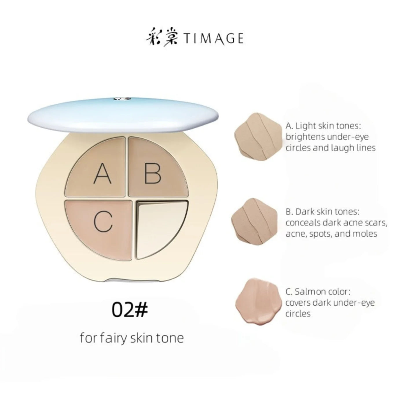 Timage Caitang Jady Concealer Palette Creamy Velvet Flawless Coverage Zpaxo 02 With Puff