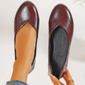 Spring Autumn Women's Solid Comfortable Single Shoes 2026 Women Round Zpaxo wine red 40