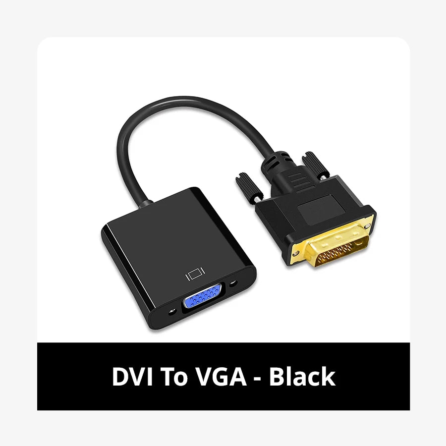 Full HD 1080P DVI-D DVI VGA Adapter Video Cable Converter 24+1 25Pin Zpaxo Black