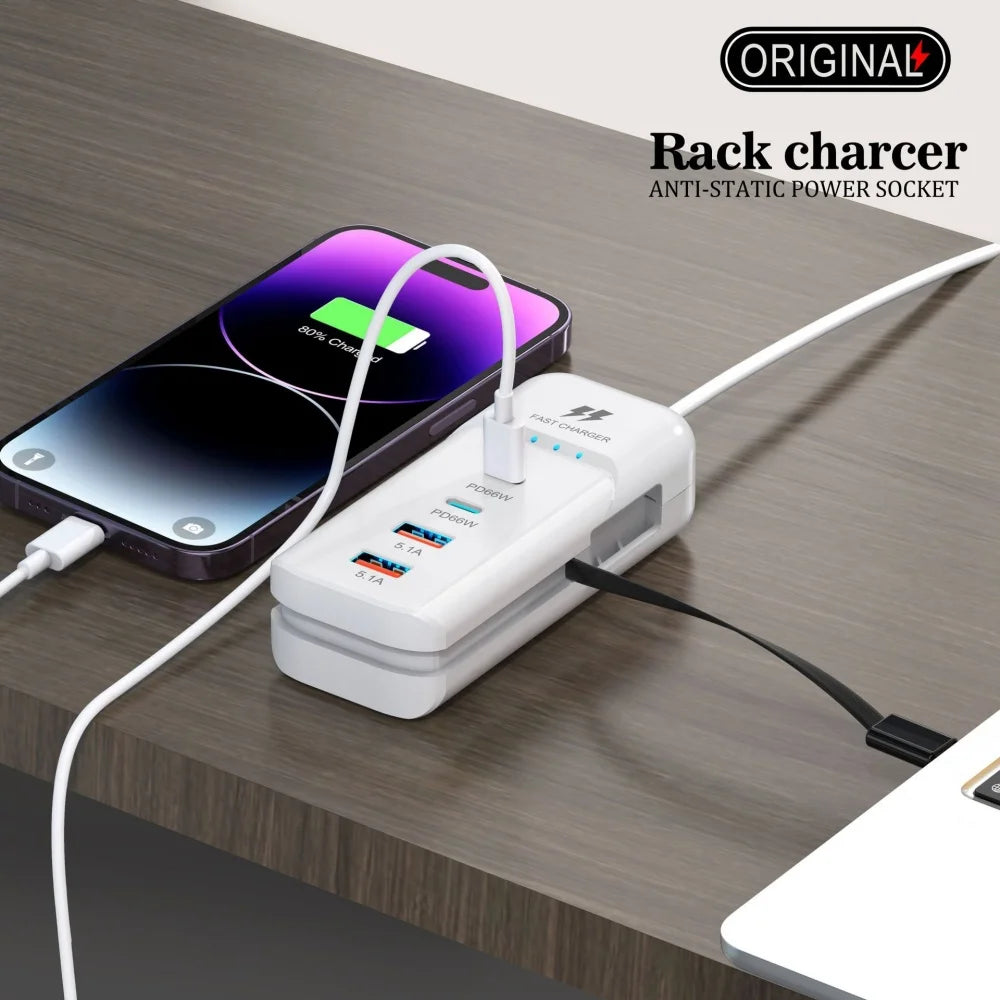 Maerknon 66W PD USB-C Fast Wall Charger | Multi-Port Hub USB-C Wall Charger Zpaxo
