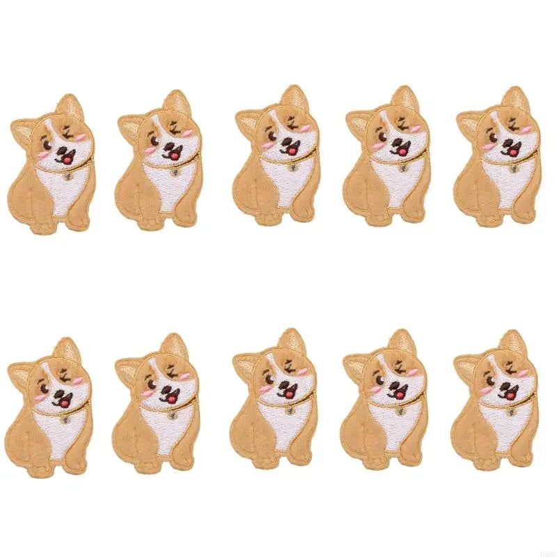 10Pcs Dog Fabric Iron On Patches Adhesive Embroidery Appliques For Garment Jackets Hat Bag Coat Clothing Decoration Zpaxo wink puppy China Mainland