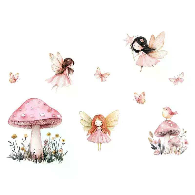 Cute Fairy Reading Wall Sticker For Baby Girls Nursary Room Kids Room Background Children's Room Wall Decals Zpaxo