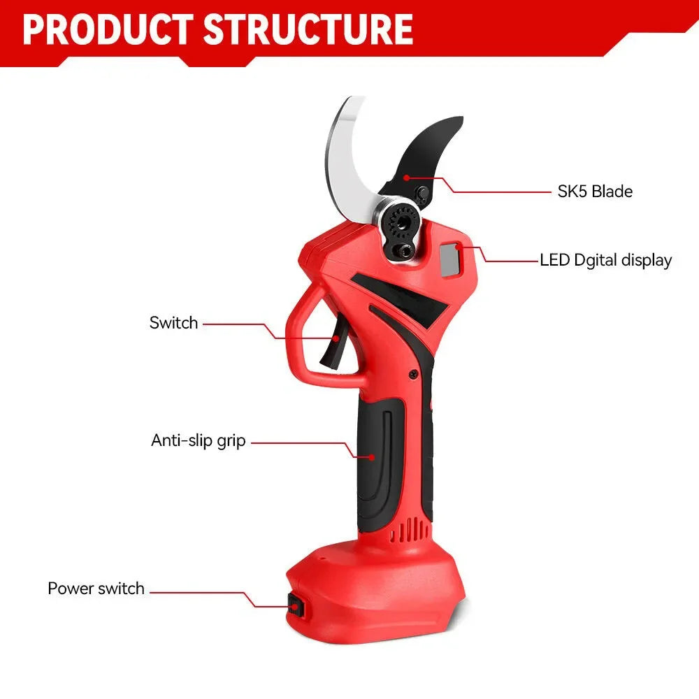Brushless Electric Scissors Cordless Pruning Shear Tree Garden Cutter