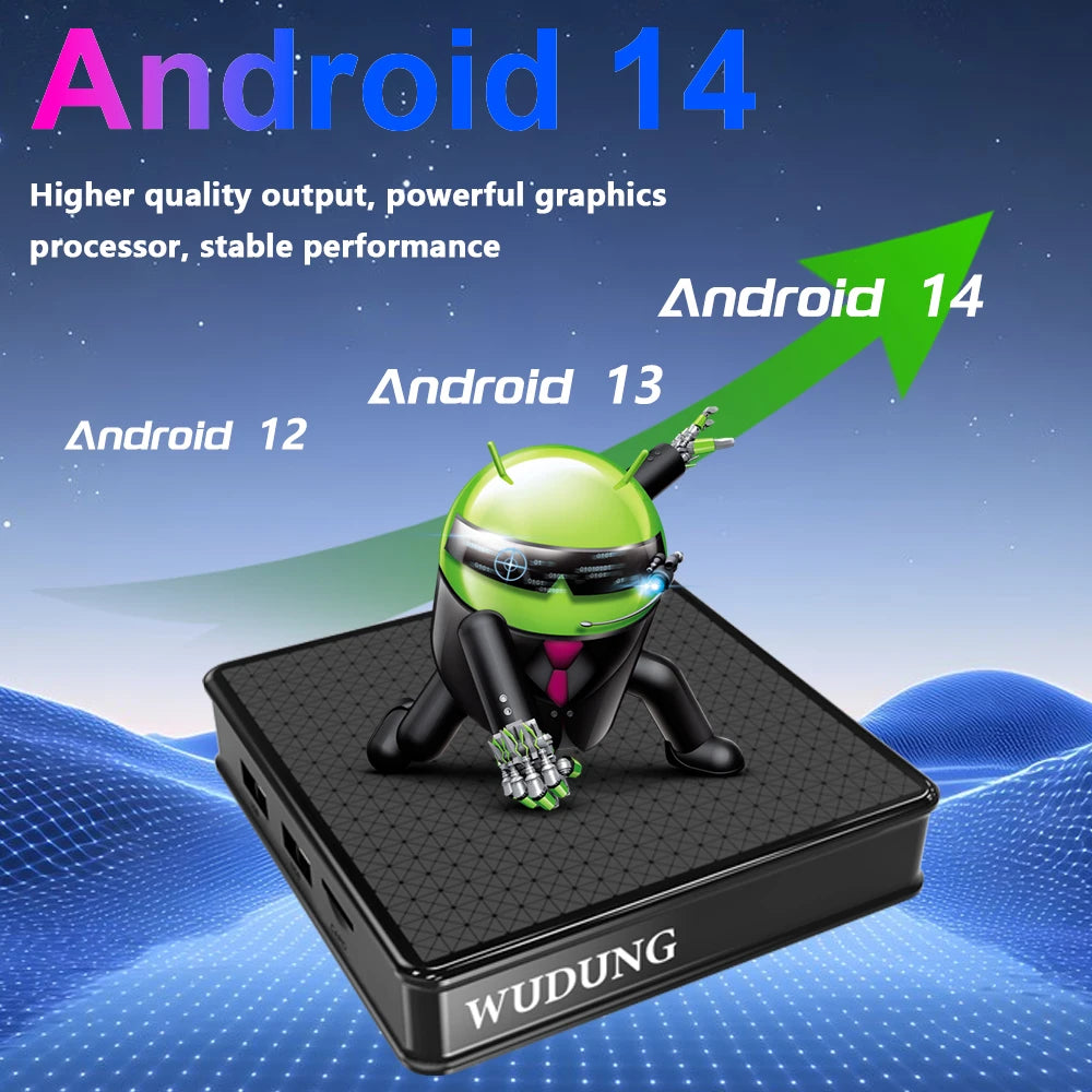 Wudung WD2 TV Box Android14 Storage RK3518 Quad Core 5G Wifi 6 4K HDR Set Top Box Portable Video Movie TV Channel Media Player Zpaxo