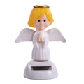 Eco Friendly Action Figure Car Decor Car Ornament Solar Swinging Angel Dancing Flip Dolls Bobble Head Doll Shaking Head Dolls Zpaxo White