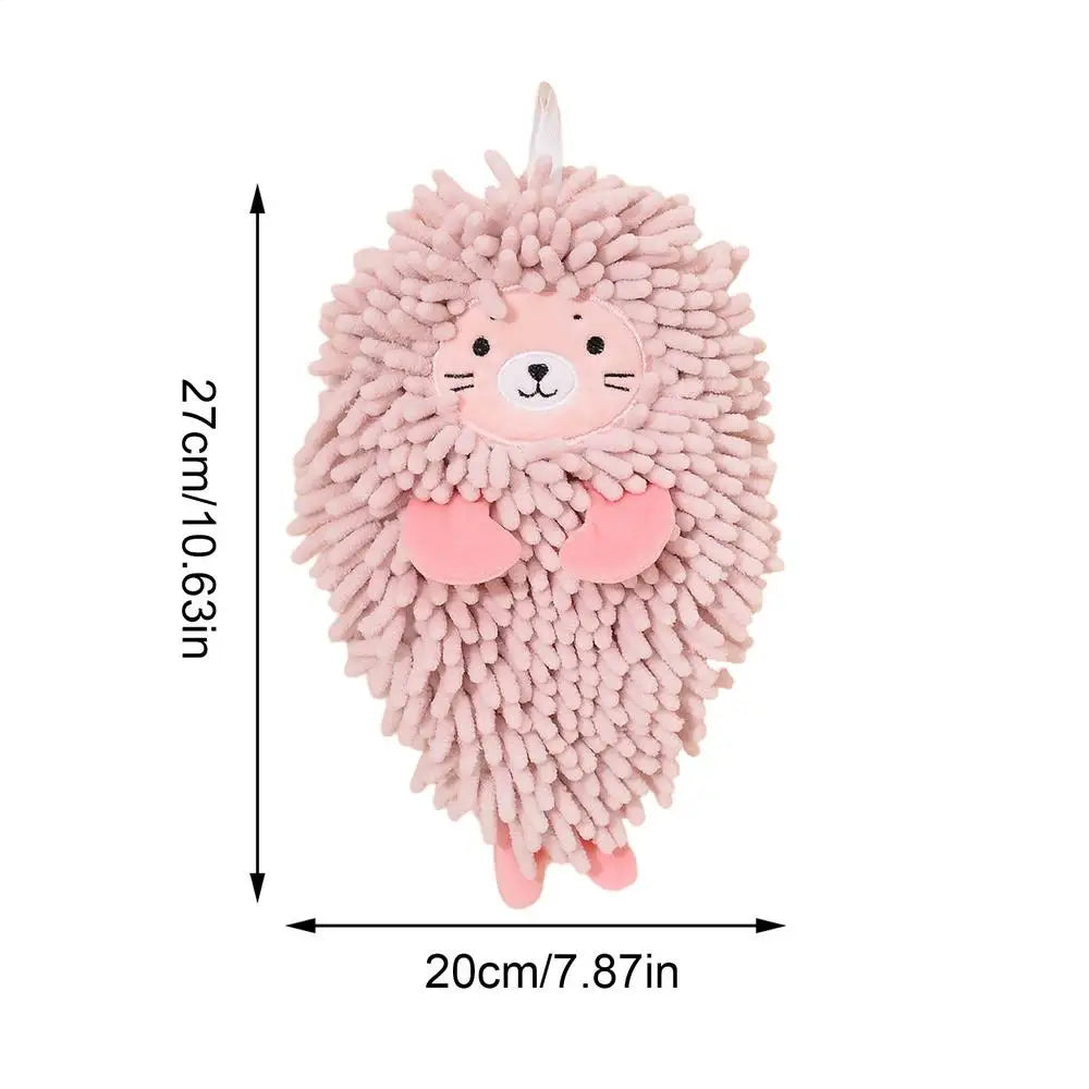 Bathroom Hand Towel Sea Lion Shape Absorbent Chenille Cute Rags