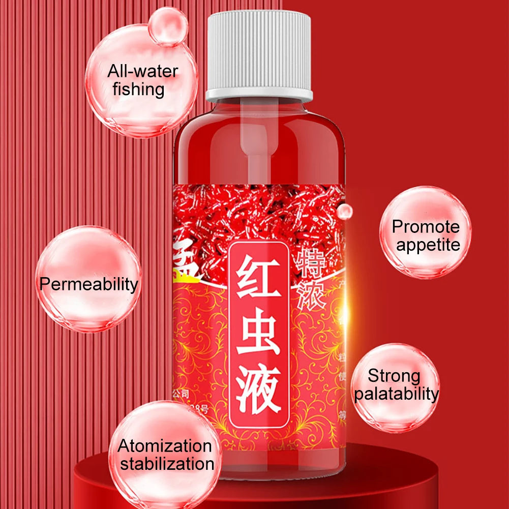 5-1PCS 60ML Fish Attractant Liquid Blood Worm Scent Concentrated Perch Catfish Red Worm Liquid Fish Bait Fishing Accessories Zpaxo