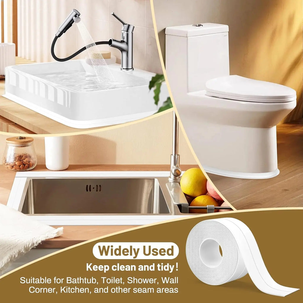 Bathroom Waterproof Wall Stickers Sealing Tapes Wall Decorations PVC Adhesive Sealling Strips Sink Edge Tape Kitchen Accessories Zpaxo