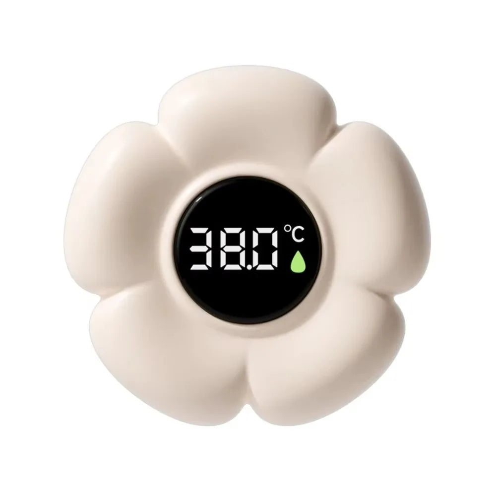 Waterproof Baby Bath Thermometer Flower Shaped Three-color Reminder Zpaxo Beige