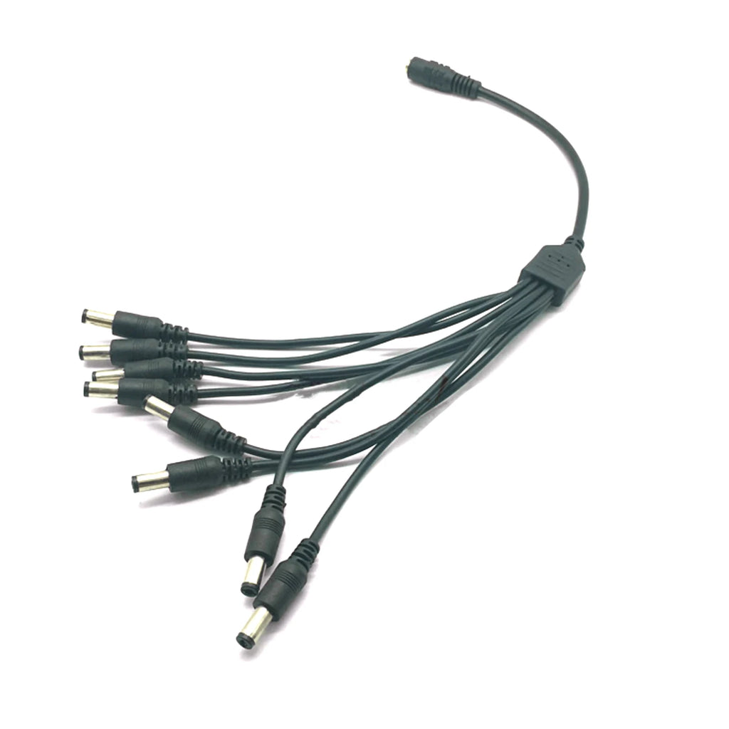 12V DC Power Splitter Plug 1 Female 8 Male Supply Adapter Y Cable
