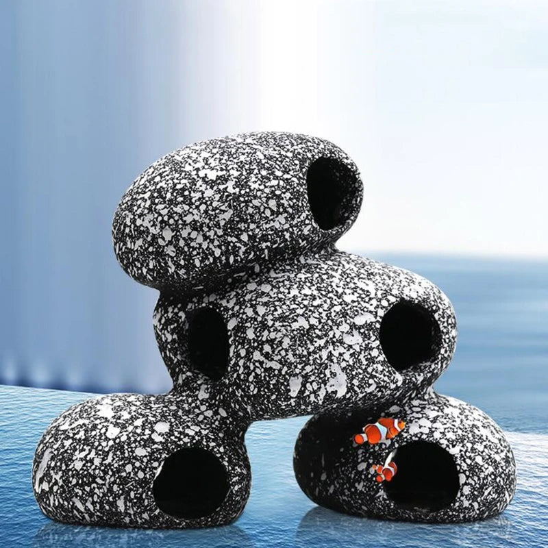 Aquarium Decoration Stone Shelter Rock Caves Shrimp Cichlid Hiding