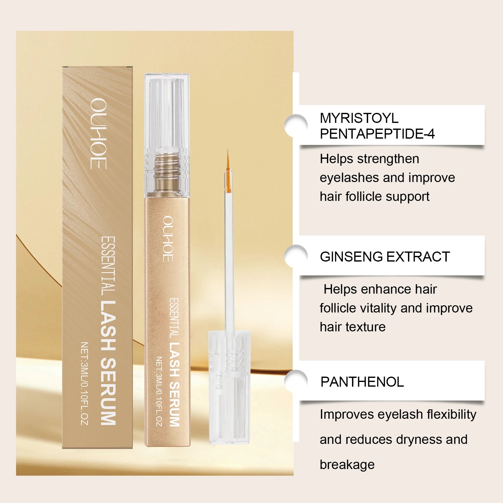 Eyelash Growth Serum Nourishing Lashes Eyebrow Enhancer Natural Fuller Booster Longer Thicker Lengthening Charming Eye Cosmetics Zpaxo