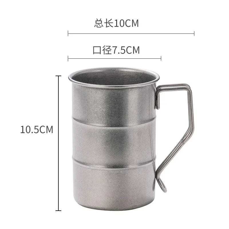 304 Stainless Steel Vintage Outdoor Marco Cup, Water Cup, Industrial Style, Creative Coffee, Camping, Picnic, Beer Coffee Mug Zpaxo 350ml 1PCS