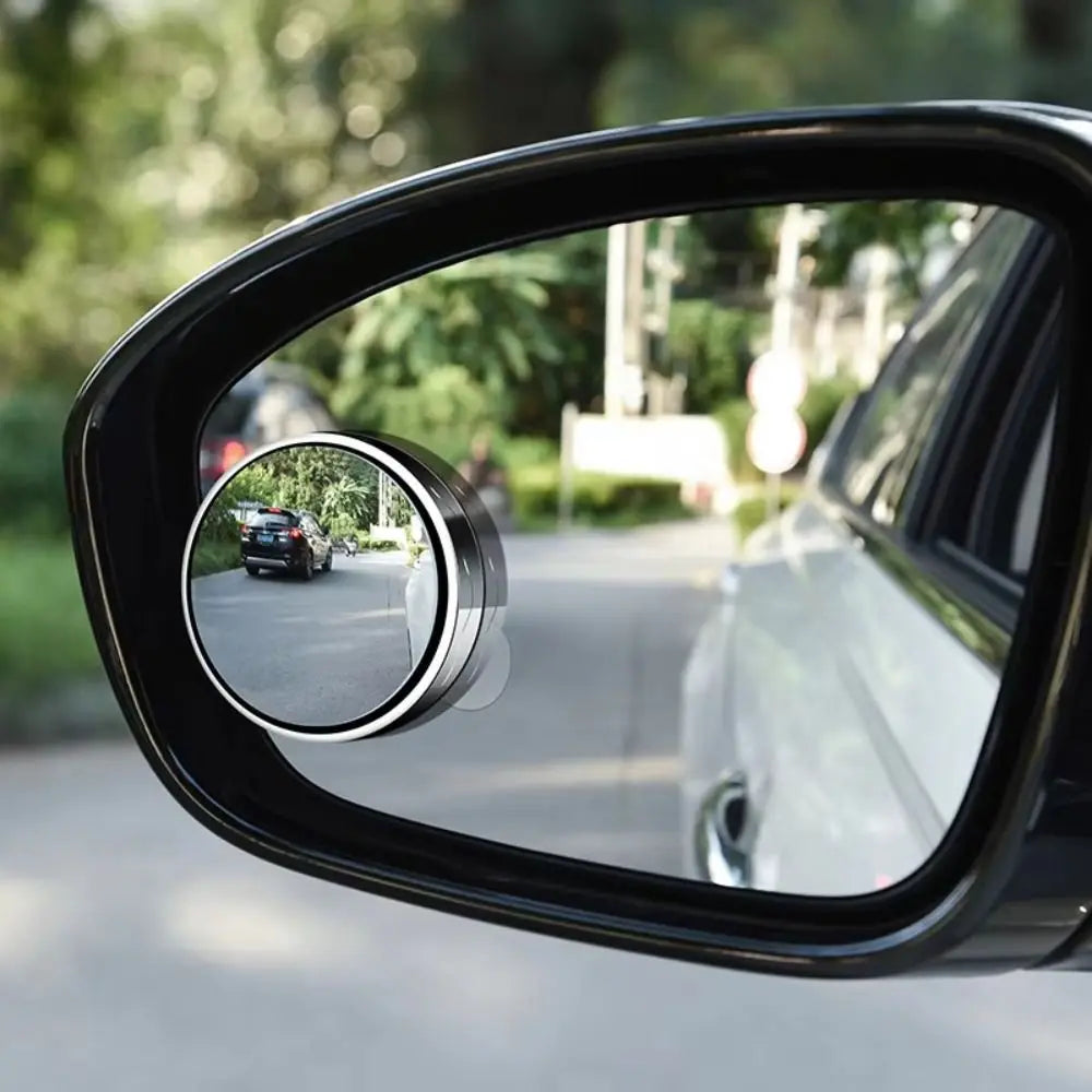 Round Frame Blind Spot Mirror 360 Degree Adjustable Convex Rearview Zpaxo