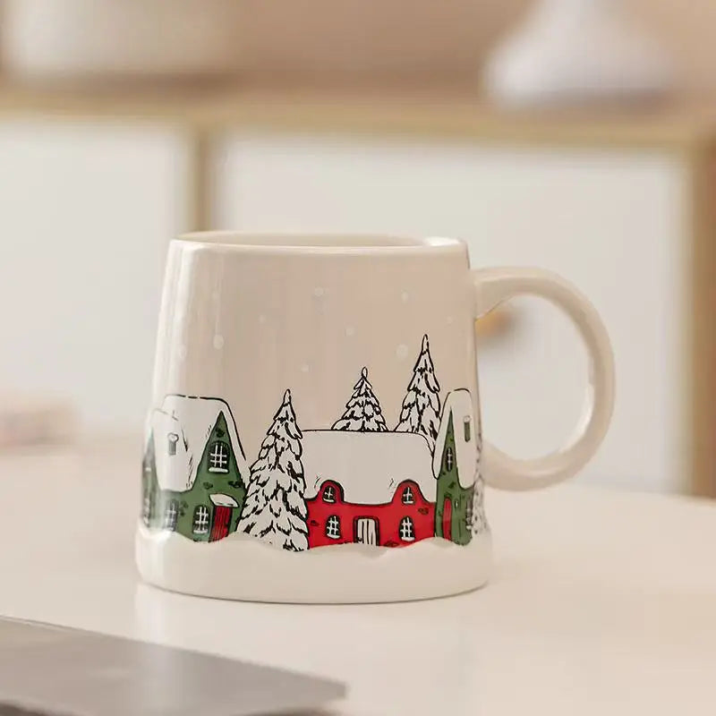 Christmas Ceramic Coffee Mug – Cute Couple Holiday Tea Cup Christmas Ceramic Mug Zpaxo A 350