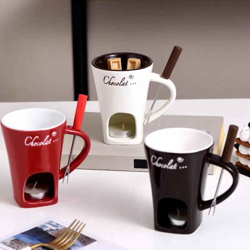 Fashion Fondue Mug Personal Mini Pots Chocolate Cheese Maker
