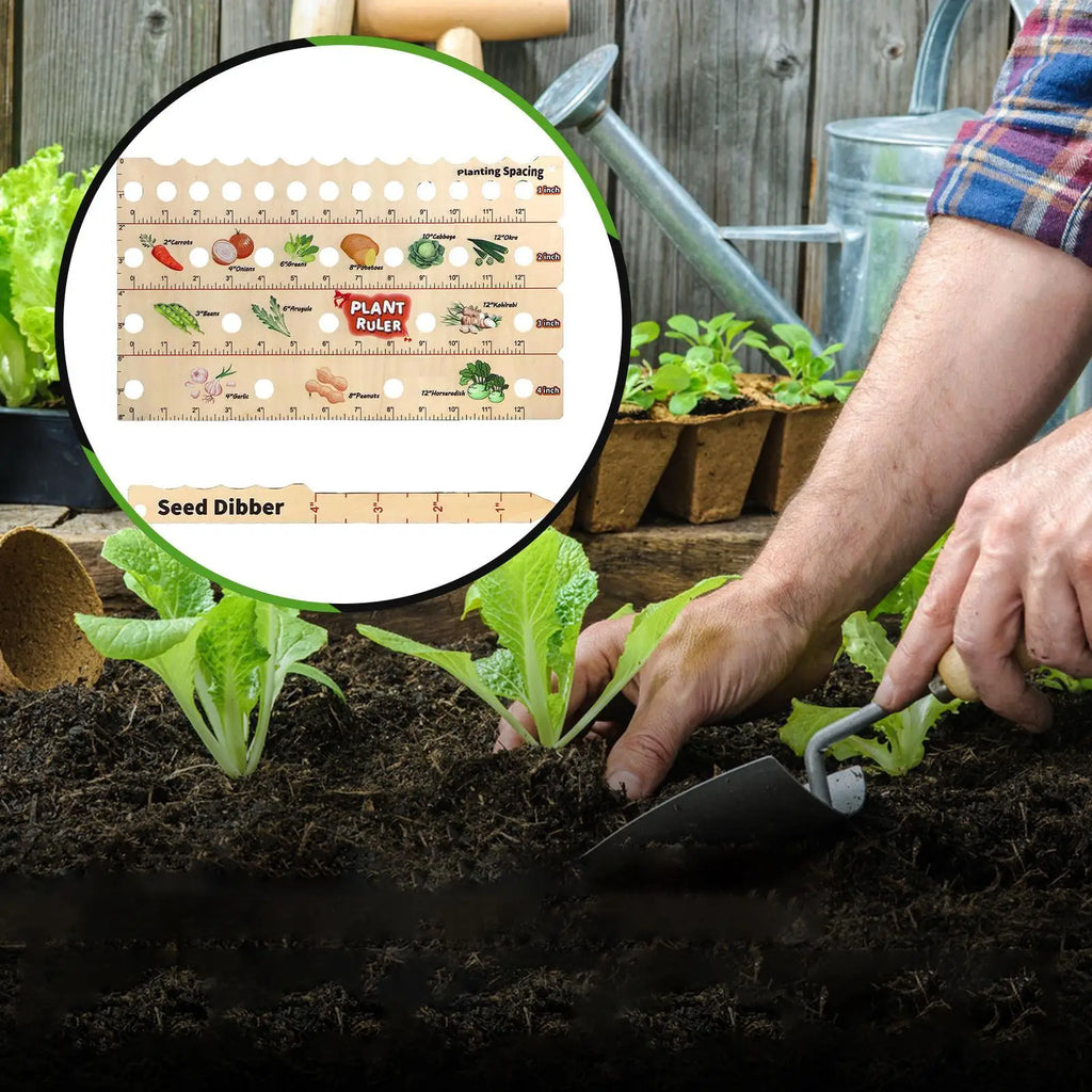 Wooden Plant Ruler Seedling Spacing Tool Gardening Measuring Gauge