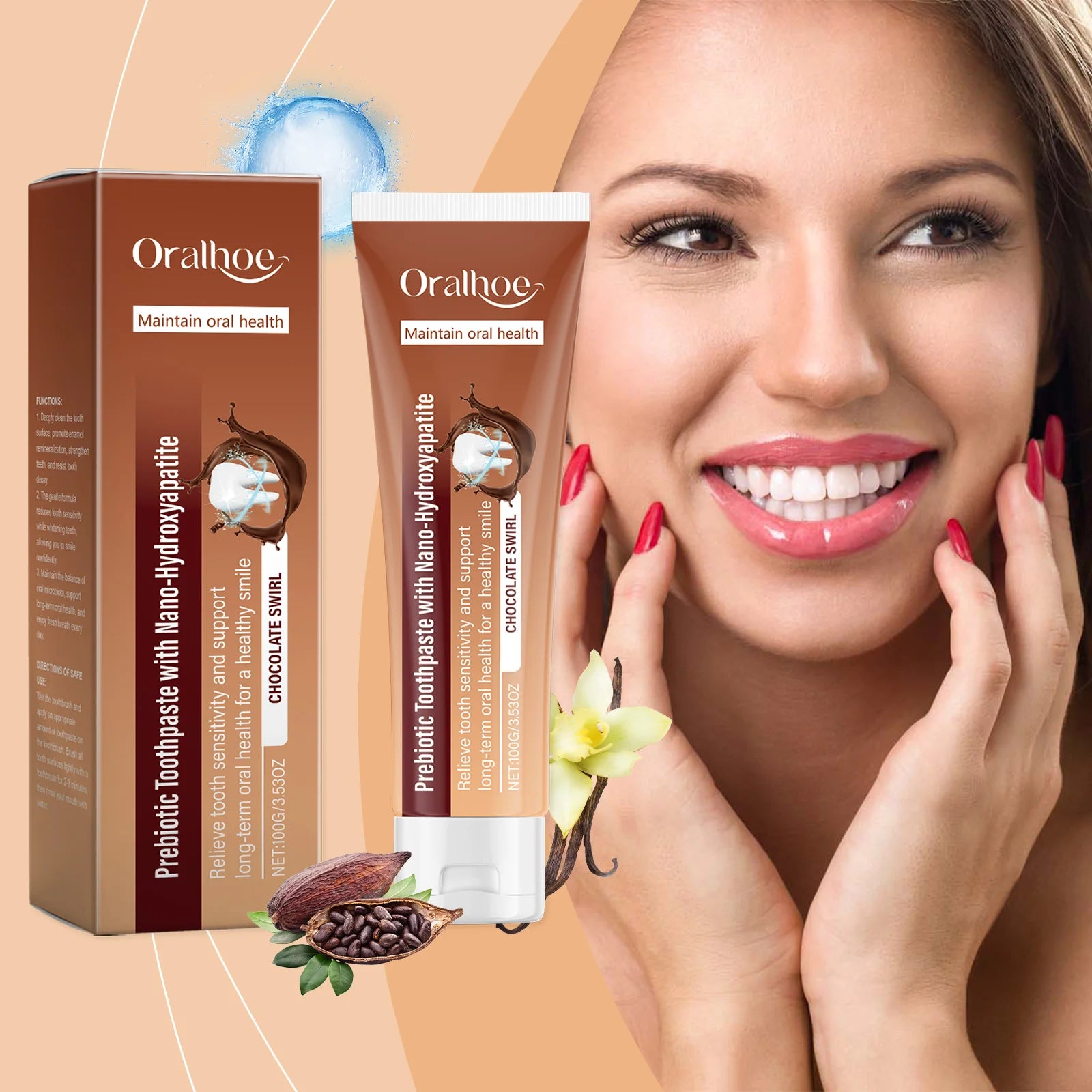 Chocolate Prebiotic Whitening Toothpaste – Sensitivity Relief Whitening Toothpaste Zpaxo