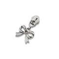 4pcs 3/5 zipper heads cute bow pendants colorful nylon pull bags and clothes zipper heads tab resin zipper heads Zpaxo 3-silvery-4pcs