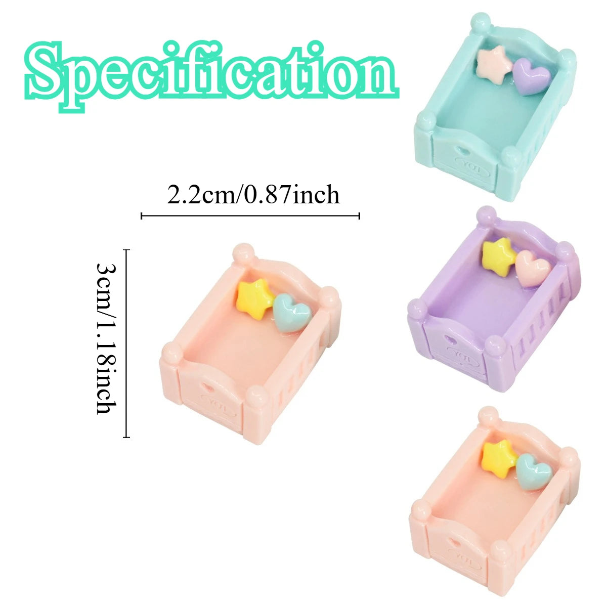 Miniature Resin Bed Figurine – Dollhouse & Cake Topper Decor