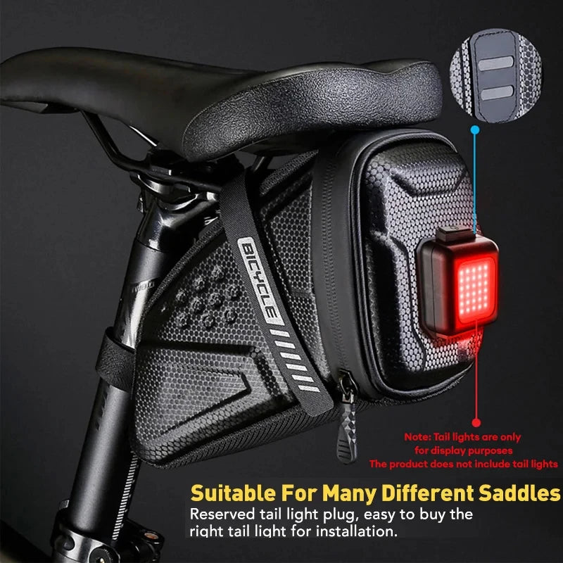 Bike Saddle Bag 1L Waterproof Storage Black Tail Rear Reflective Pack Accessory Kit Tool MTB Road Bicycle Multifunctional Bag Zpaxo