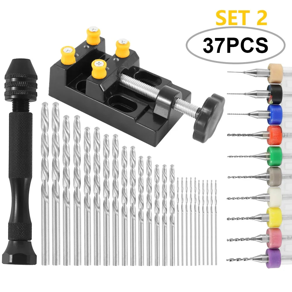 49PCS/Set Precision Pin Vise Drill 0.2-3.0 mm Twist Hand Drill Bits Set for DIY Drilling Tool Twist Drill Drill Hobby Engrave Zpaxo