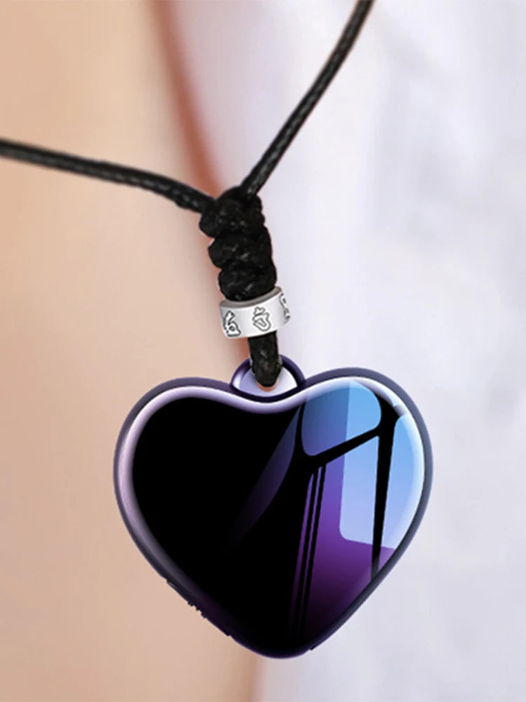 Voice Activated Recorder Heart Shape Small Audio Player LED Indicator