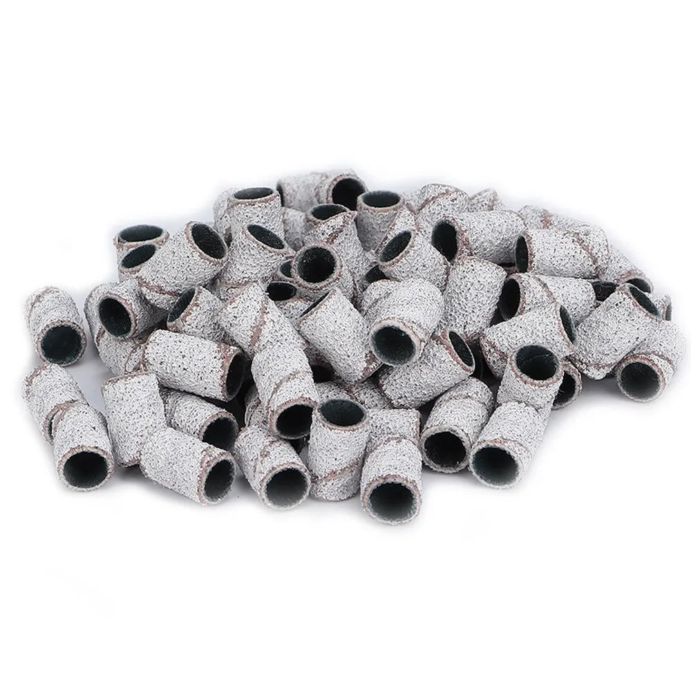 Professional White Nail Art Sanding Bands Cylindrical Drill Gel Zpaxo