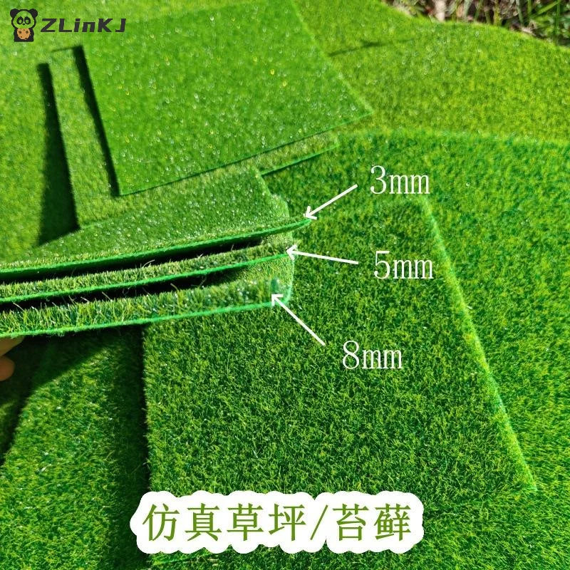 Thick Square Artificial Lawn Carpet Grass Mat DIY Railway Layout Zpaxo