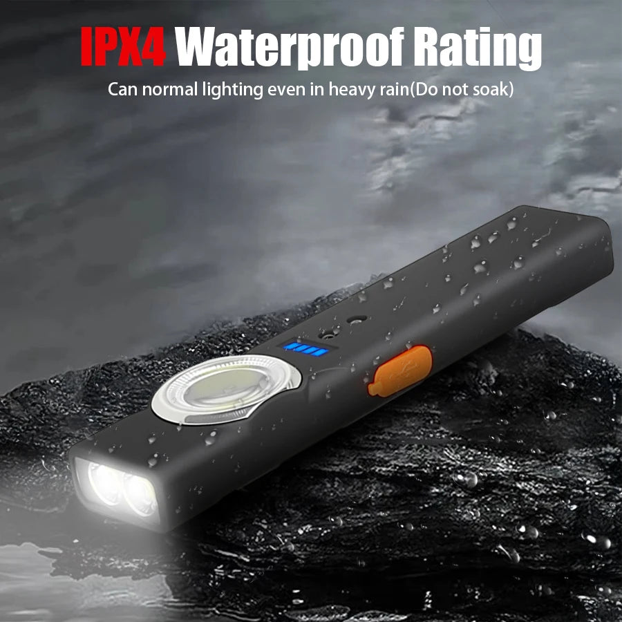 Mini USB-C Rechargeable LED COB Flashlight – Magnetic Camping Light