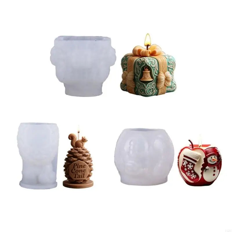 Holiday Themed Soap Mold Flexible Silicone Baking Crafting Supplies
