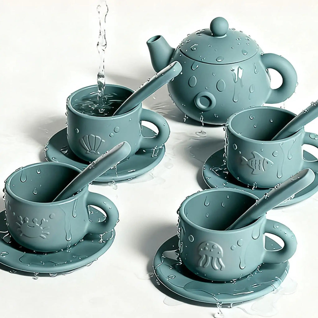Tea Party Set Children Simulation Afternoon Tea Set Toy Pretend Play Food Learning Role Play Game Early Educational Toys Zpaxo